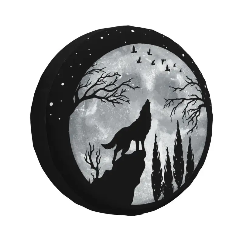 

Custom Wolf Moon Spare Tire Wheel Cover For Car Truck SUV Camper Trailer Universal Waterproof Dust-Proof Trailer Accessories
