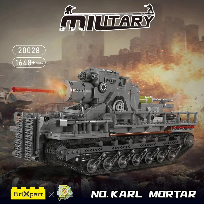 MOULD KING 20028 The RC Karl Mortar Model Building Blocks Bricks MOC Military Tank Assembly Toys Christmas Brithday Gift For Kid