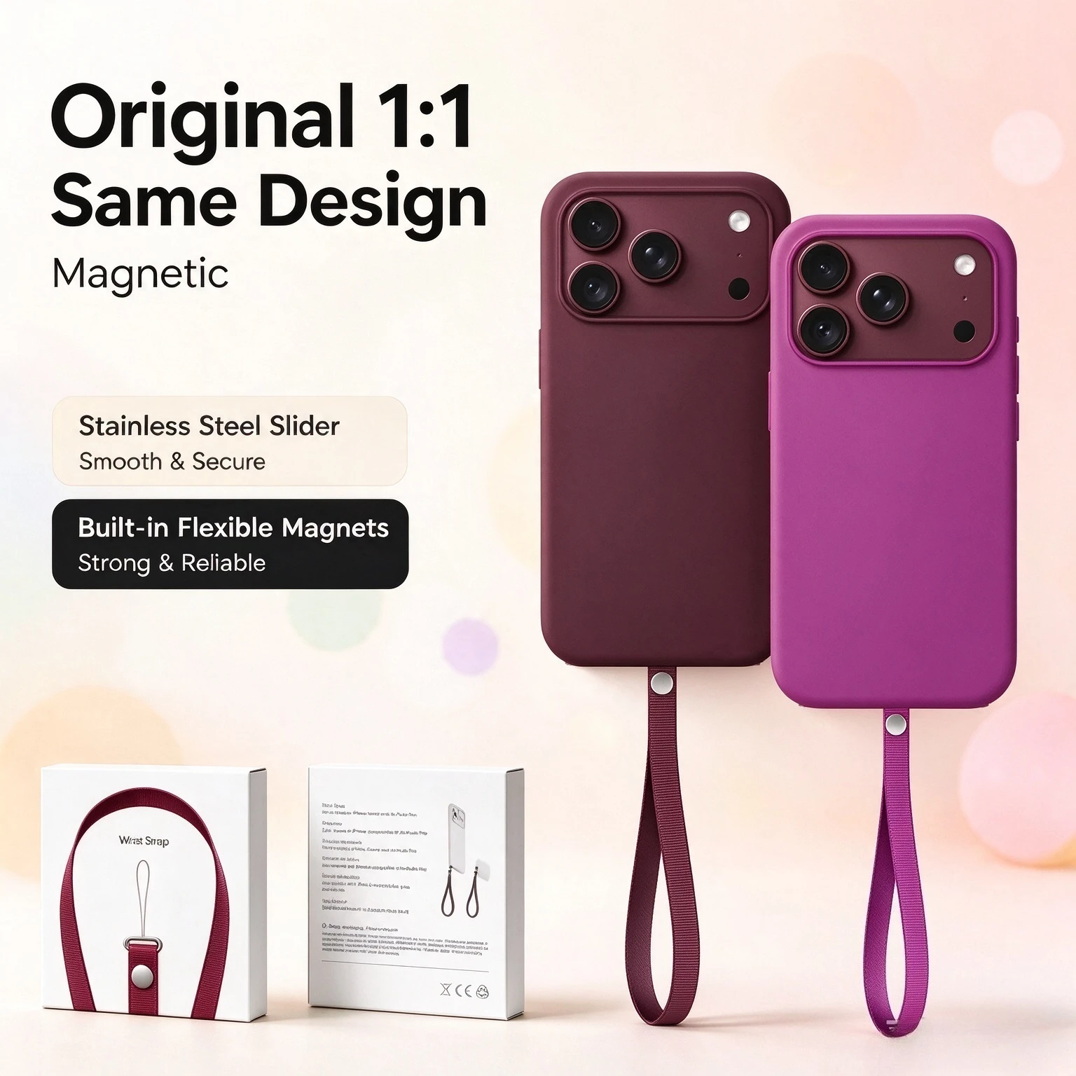 Coque en silicone liquide de luxe, modèle 1:1, et bracelet tressé pour iPhone 18 Pro Max et 17, compatible avec MagSafe, offrant un toucher doux et agréable.