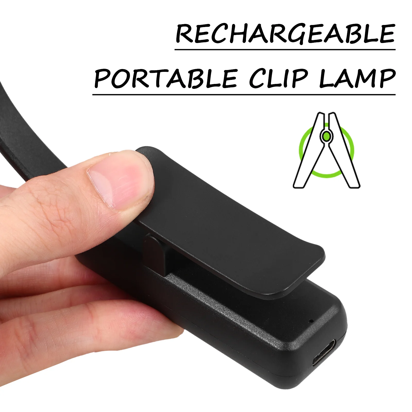 

Charging Clip 3 Color Temperature Adjustable Brightness Mini Led Reading Lamp For Bed Studying Rechargeable Portable Book