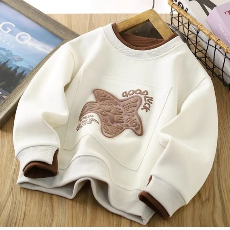 4-15Y Boys Hoodies Sweatshirts Cotton Tops Outwear Purple Spring Autumn Kids Sport Uniforms Children's Clothing image 6