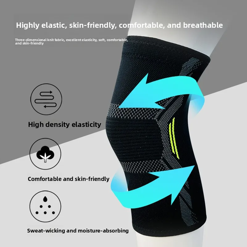 Outdoor Knitted Nylon Sports Knee Pads for Riding Basketball Running Pressurized Non Slip Protective Fitness Gear Men Women