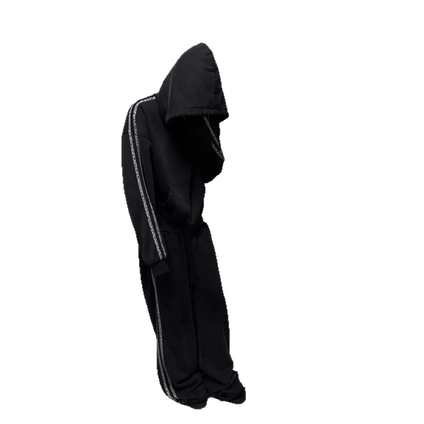 سترة بغطاء للرأس بأكمام طويلة للخريف والشتاء، سترة مزخرفة مخططة عصرية، نمط غير رسمي للشارع Y2K #6