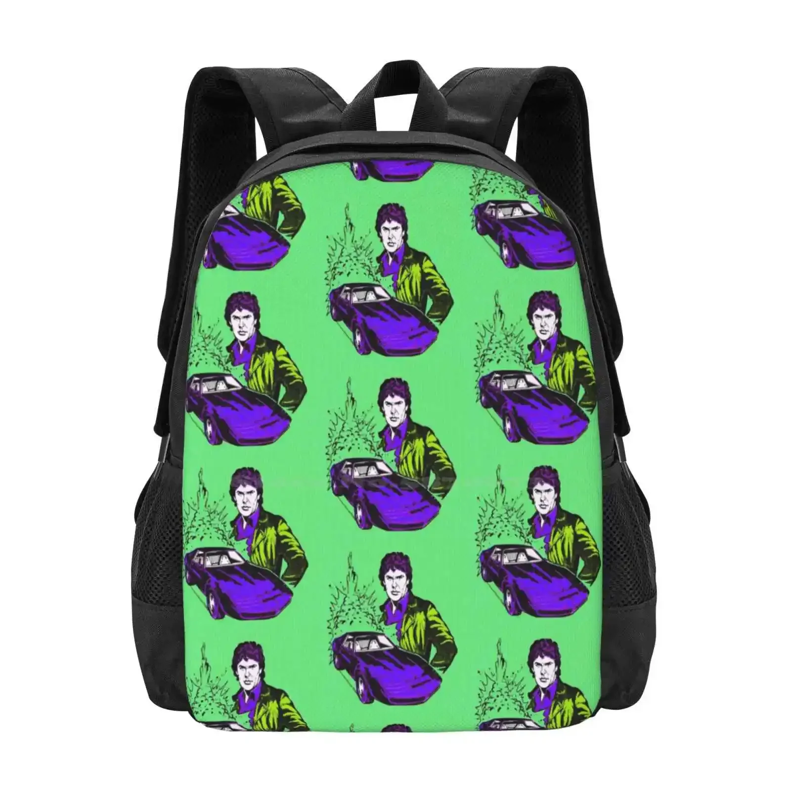 

Knight Rider Hot Sale Schoolbag Backpack Fashion Bags Green Purple David Hasselhoff Baywatch Knight Rider Retro Vintage