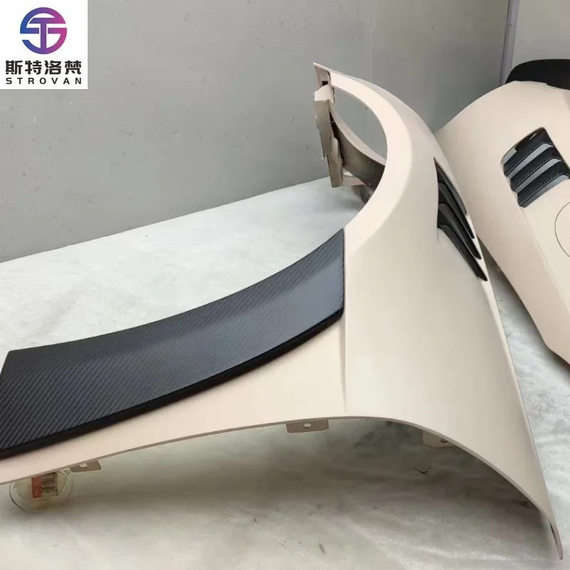 STLF TopCar Style Front Fender Dry Carbon Fiber+primer Front Fender Body Kit for Porsches 992 From 2019 to 2023