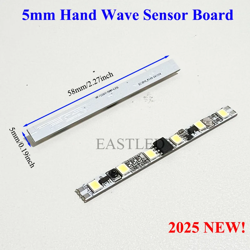 DC12V 5mm Hand Wave Sensor Board 2A Sweep Switch Module No Dark Zone Smart LED Controller for Kitchen Wardobe Cabinet LED Strip