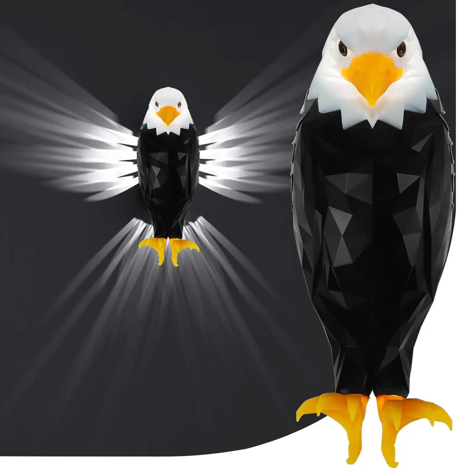 

Bald Eagle Wall Light, Magnetic Wall Mounted Eagle Lamp for Bedroom, Living Room, Hallway, Battery Operated and Removable Chargi