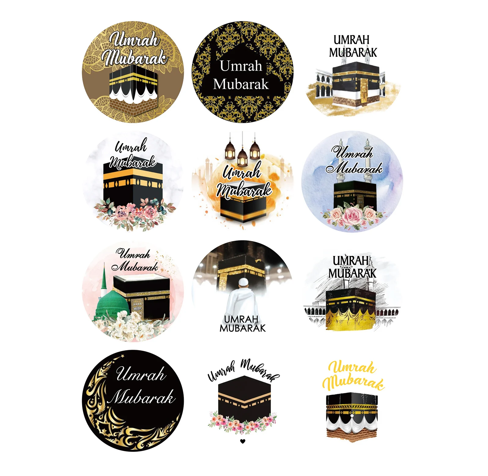 umrah mubarak decorative stickers, decorative seals, hajj mubarak gift decoration supplies