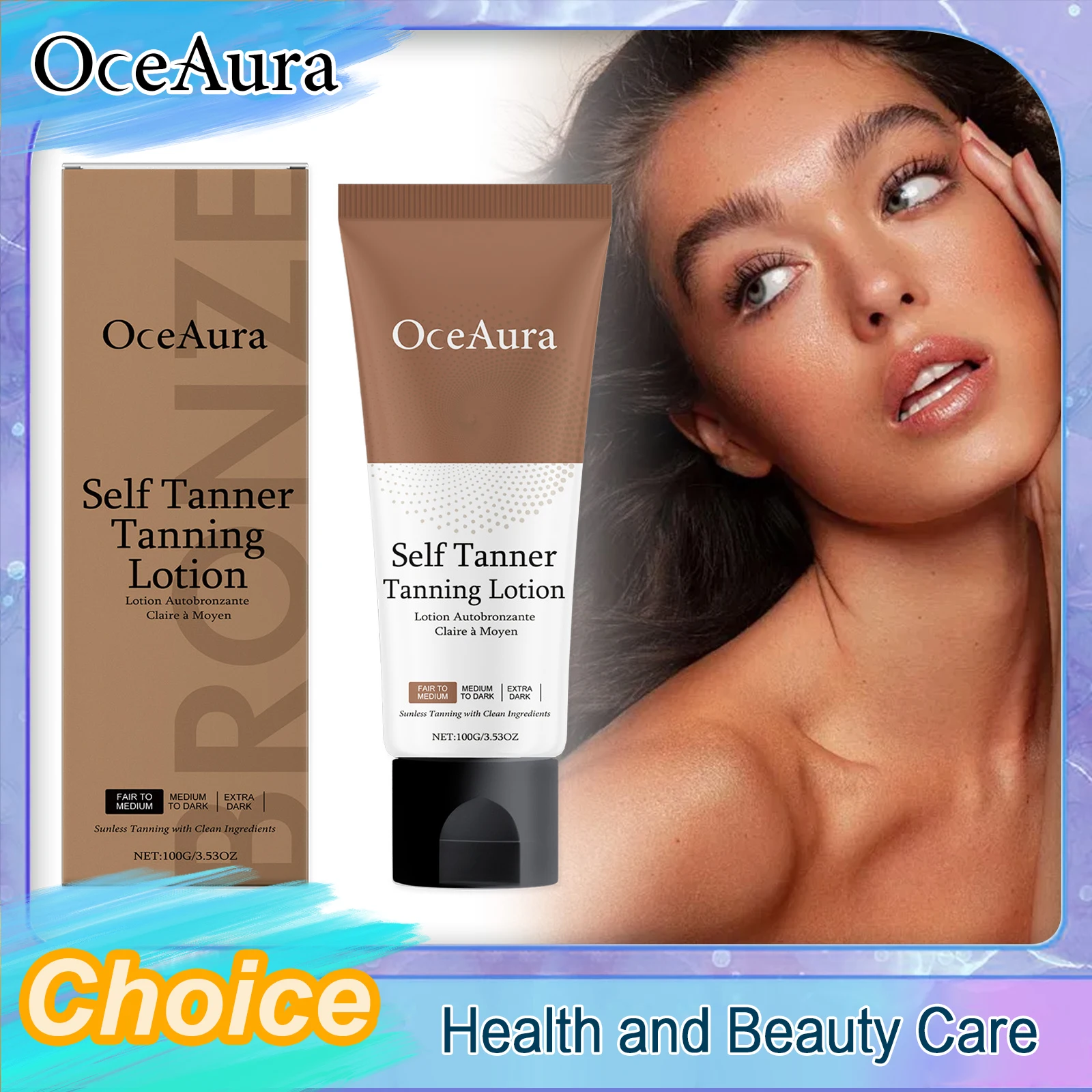 Sunless Tanning Lotion Herbal Suitable For All Skin Types Quickly Absorbed And Non-Greasy Deep Moisturizing Natural Bronze Glow