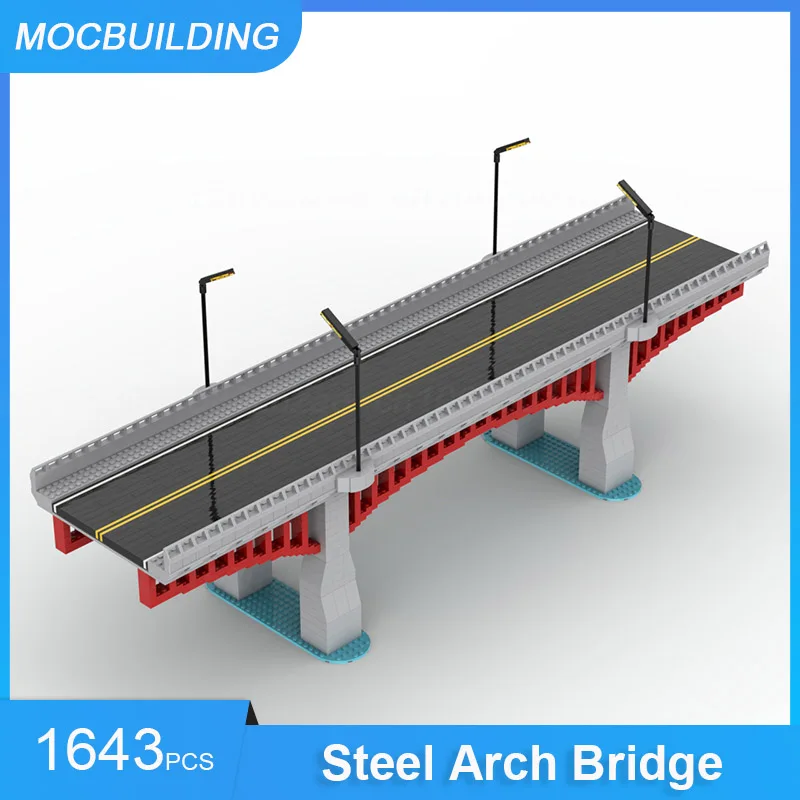 MOC Building Blocks Steel Arch Bridge Model DIY Assemble Bricks Transportation Display Collection Creative Toys Gifts 1643PCS