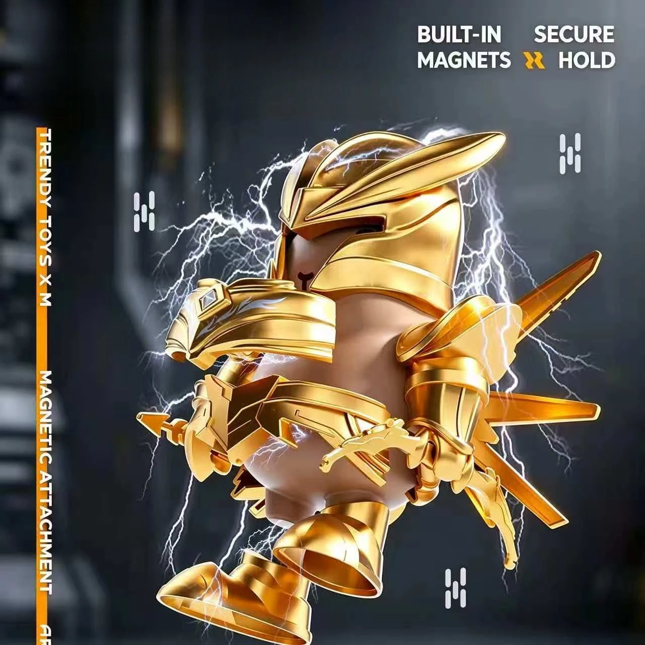 New Capybara Golden Armor Magnetic Toy Chibi Mecha Figure Diy Assembled Cartoon Desktop Ornament Trendy Collectible Gifts