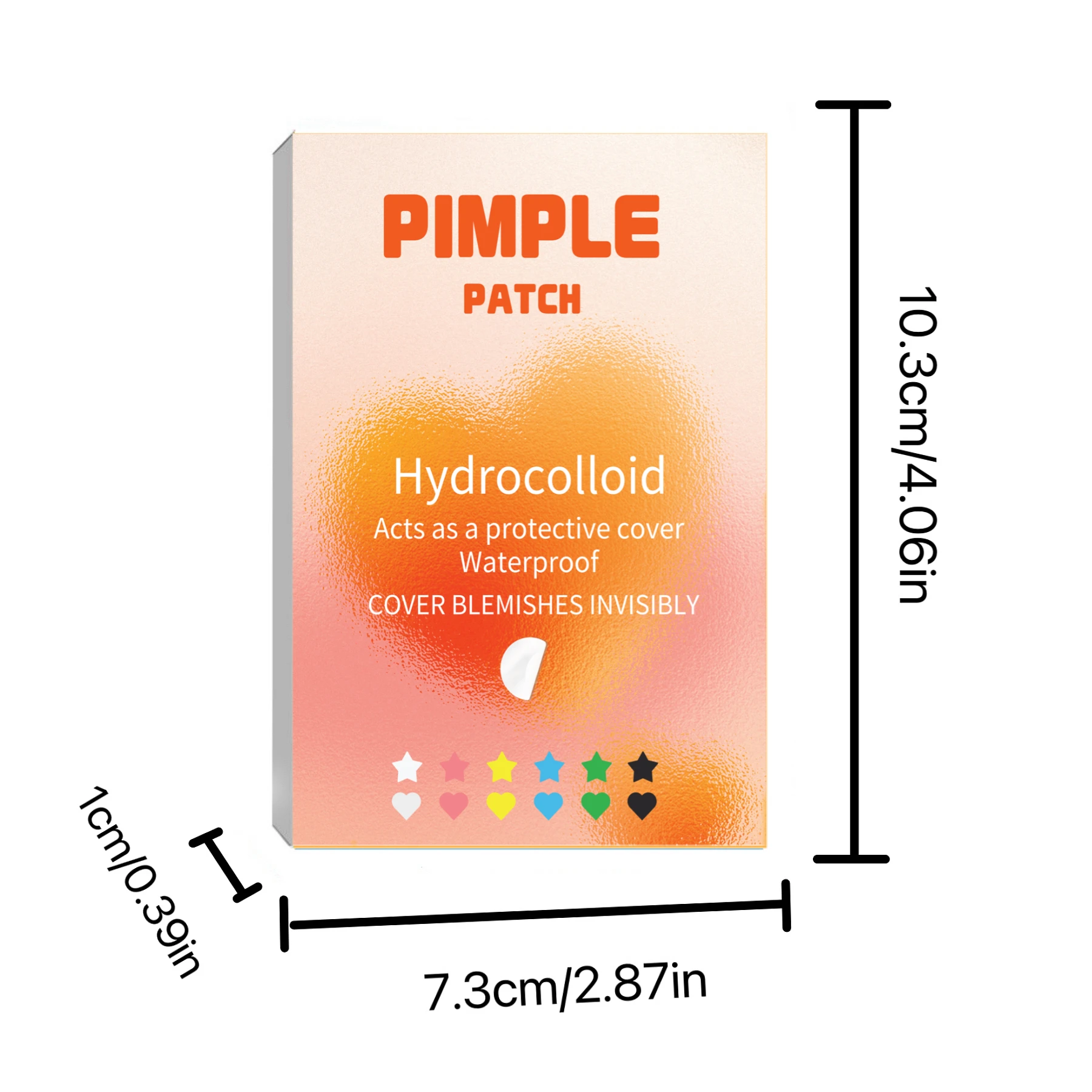 504PCS Round&Star&Heart Shape Pimple Patch Acne Cute Colourful Invisible ,Suitable For Different , Invisible Patch