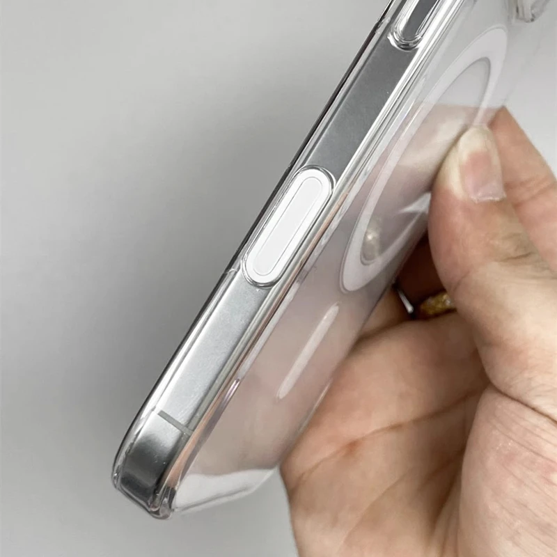 Original Touch Camera Button MagSafe Phone Case for iPhone 16 17 Pro max 16pro Wireless Charging Clear Crystal Hard PC Cover