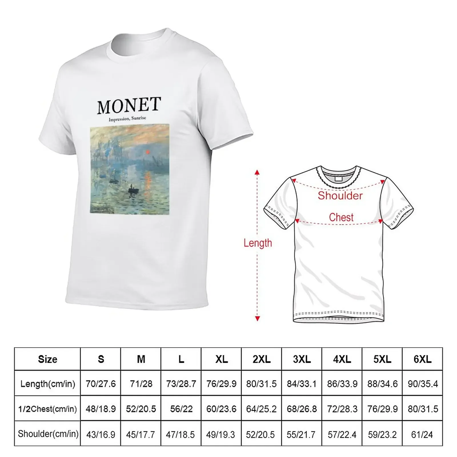 New Claude Monet Impression Sunrise T-Shirt Cute Clothes Quick Drying Plain T Shirts Men Graphic  Harajuku Streetwear Vintage