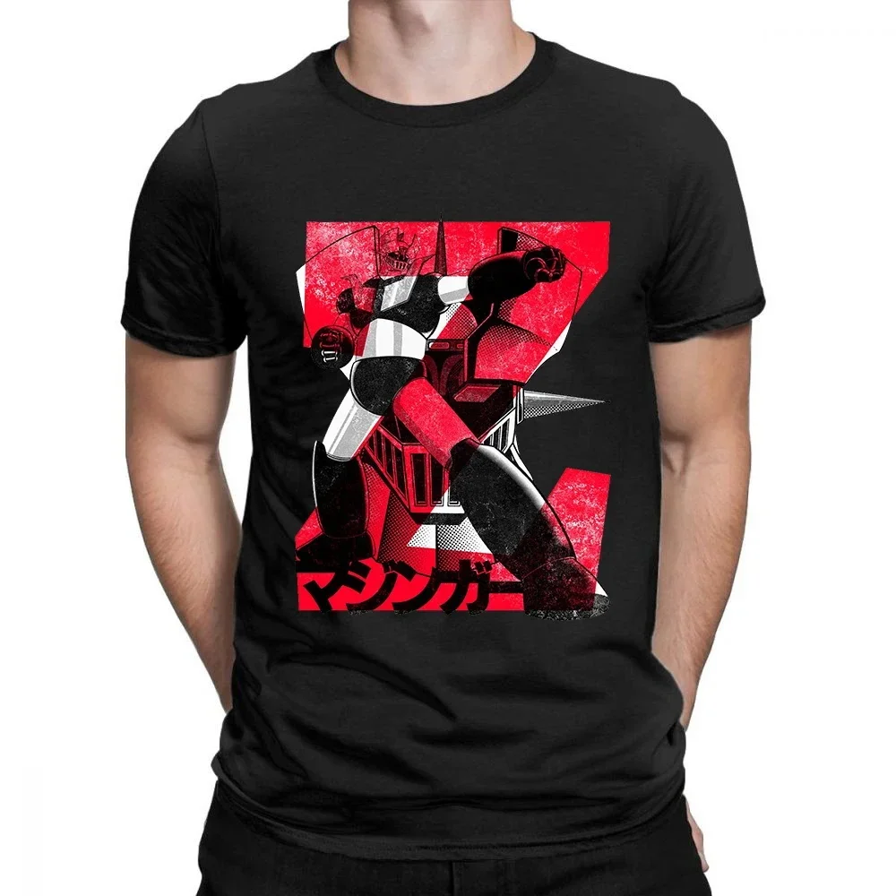 Fashion Pattern Mazinger Z Anime Movie Robot Street Wear Everyday Casual Retro Street Wear Men Oversized T-shirt Y2k Tops