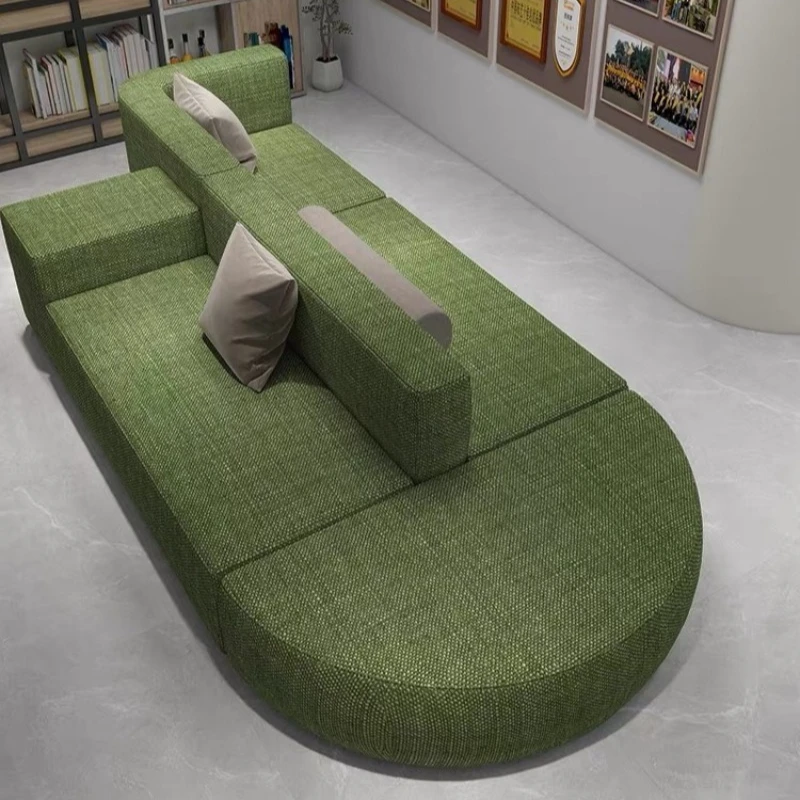 

Library office module combination sofa creative rest area company reception double-sided back-to-back lazy sofa