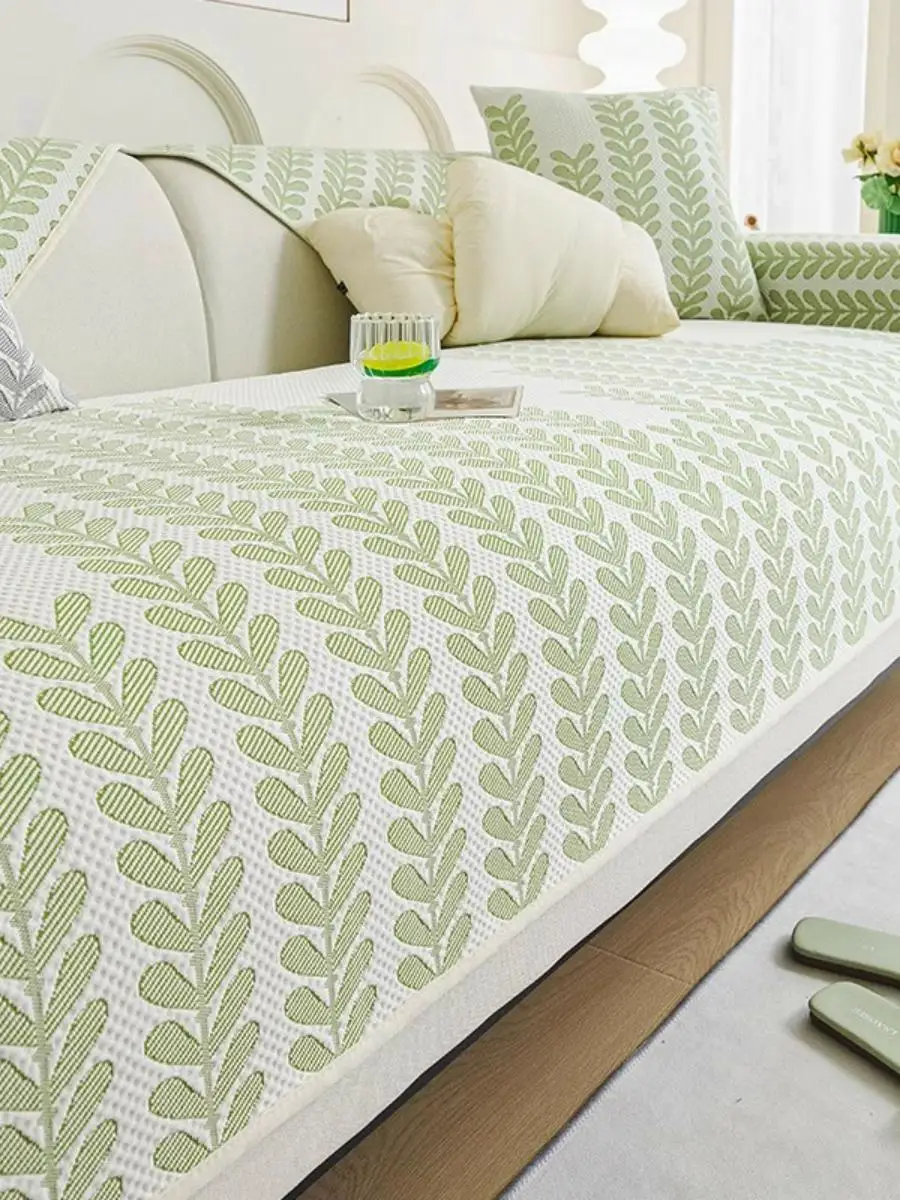 

New Ice Silk Sofa Cushion Summer Simple High-End Feeling Sofa Cover 2025 Cool Mat Pad Anti-Slip Rattan Cover