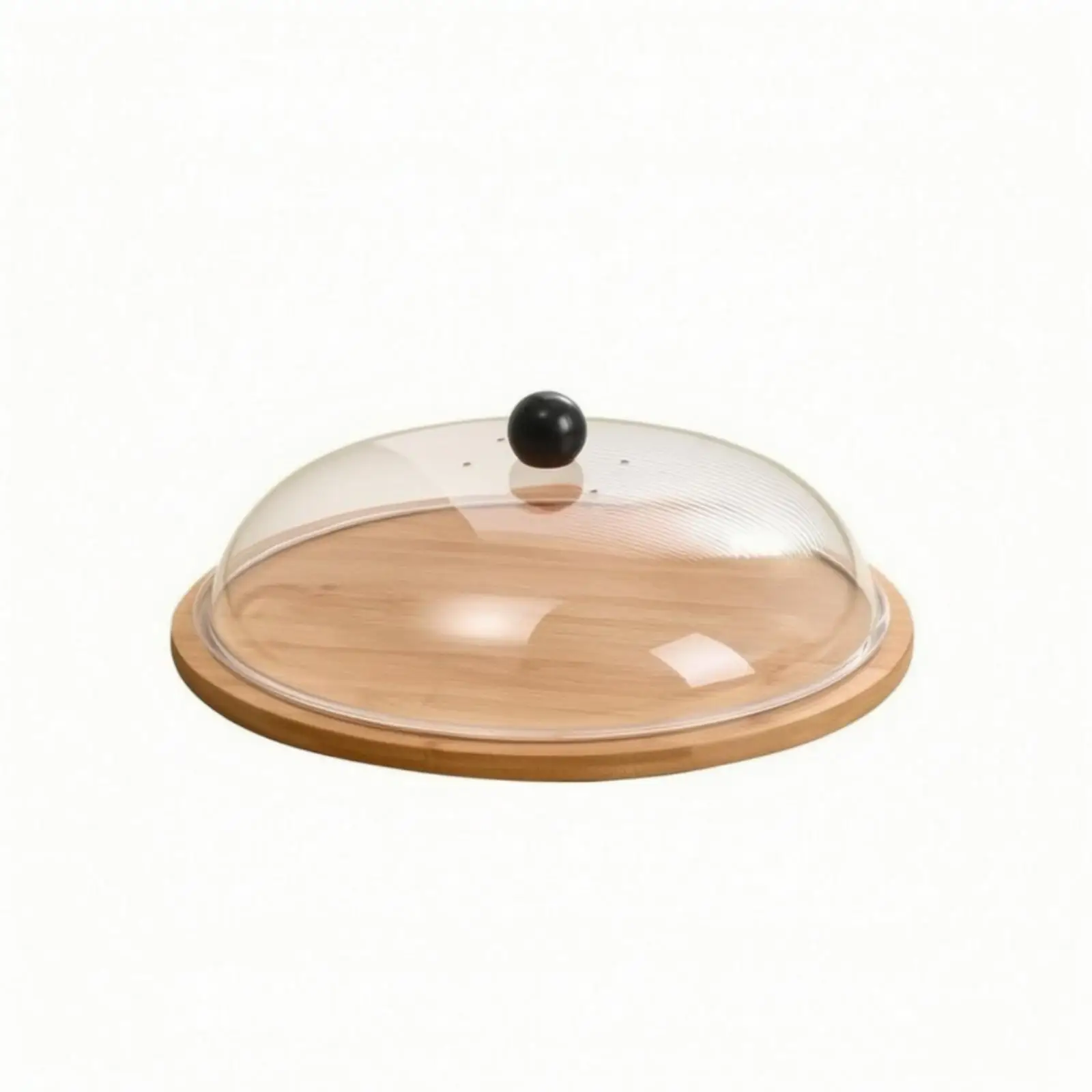 Natural Bamboo Display Platter with Knob Handle for Buffet Table Centerpiece and Home Decor