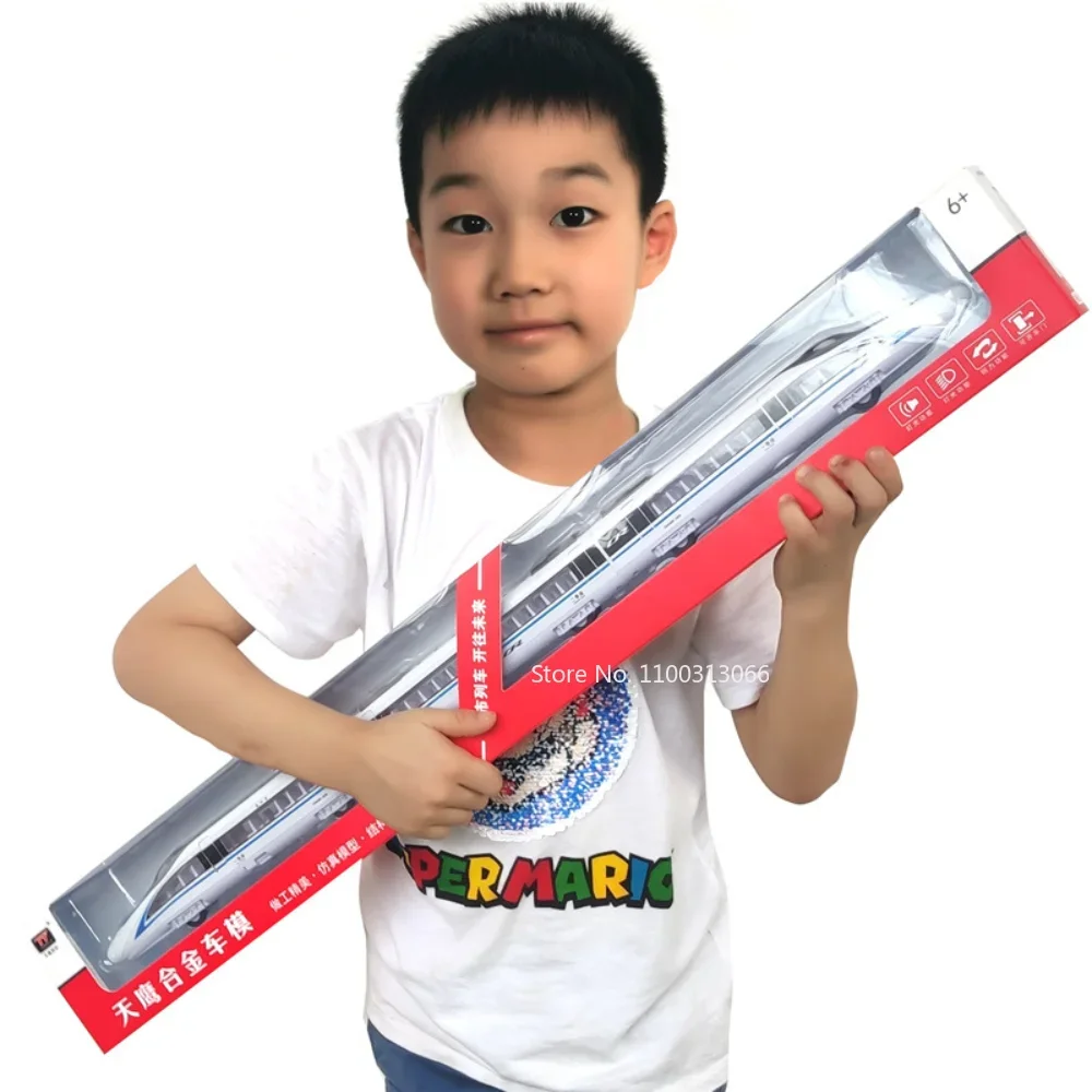 Alloy Fuxing High-Speed Train Model Unlimited Connection Of High-Speed Train Harmony Track The Light Sound Pull Back Kids Toys