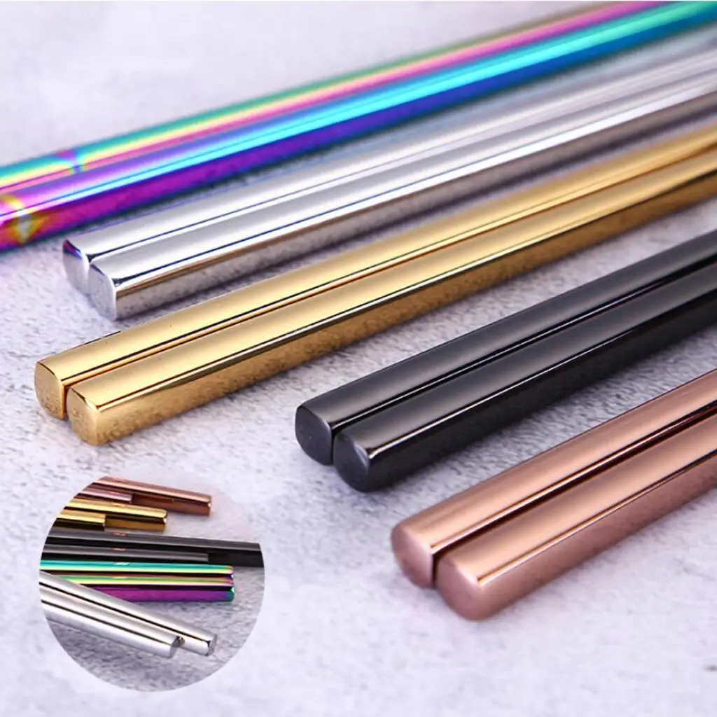 Square chopsticks made of 304 stainless steel, chopsticks for cooking and frying