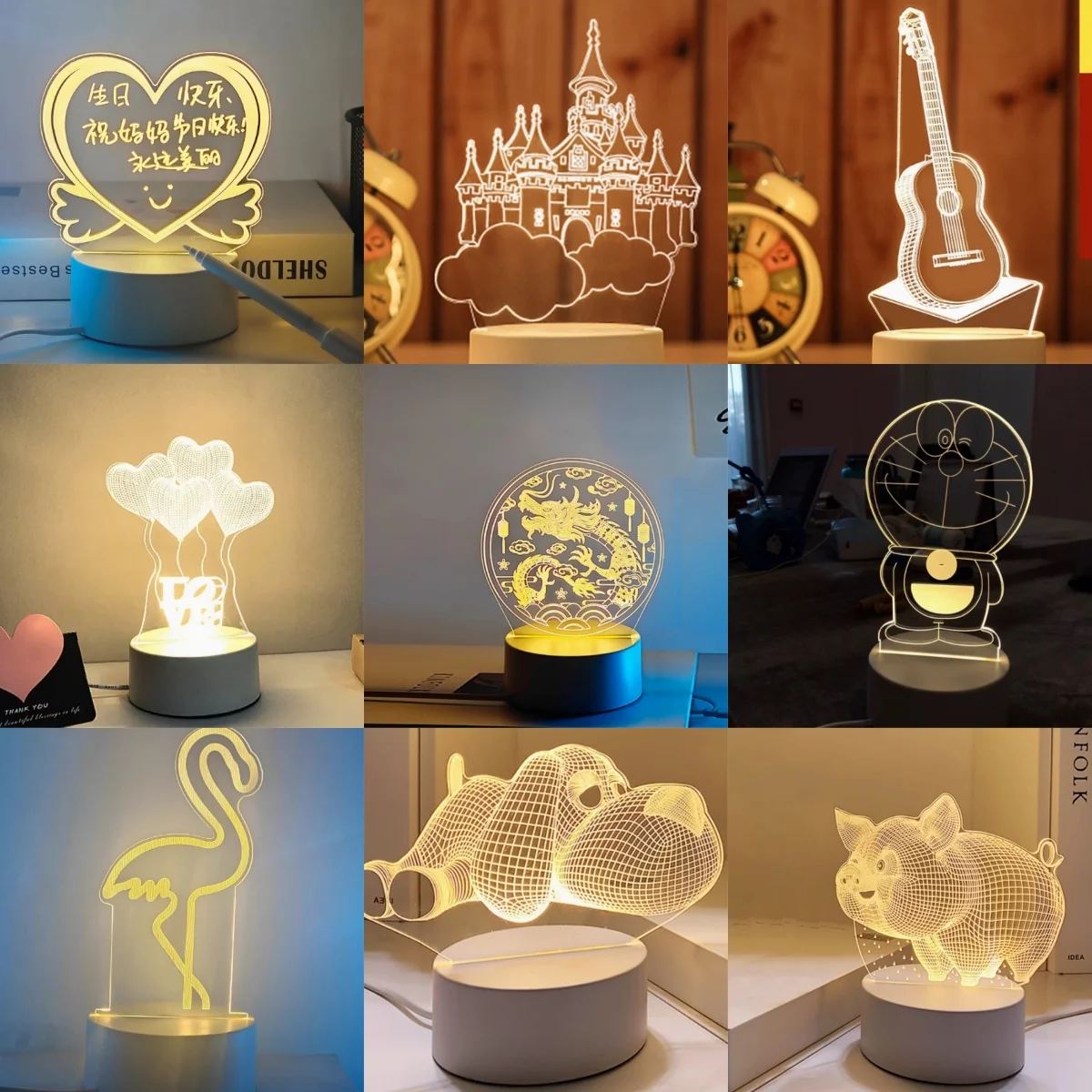 

Night light, table lamp, bedside lamp, bedroom, romantic, warm, mood, sleep, soft light, room atmosphere, small lamp gift
