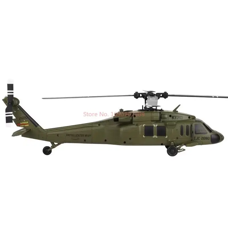 WL Tech K170 Black Hawk UH60L Symulowany Czterokanałowy Bezszczotkowy Model Helikoptera RC z Czterema Śmigłami, Utrzymujący Stałą Wysokość, do Treningu i Nauki