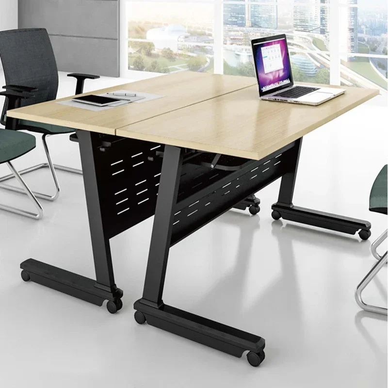 Office meeting table minimalist modern splicing steel wood group circular training table