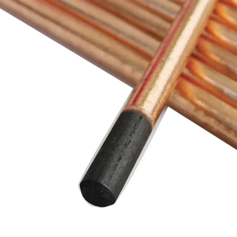 Air Carbon Arc Gouging Rods Copper Coated Round Flat Graphite Electrode For DC Gas Gouging Gun