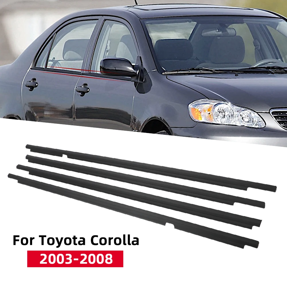 For Toyota Corolla 2003-2008 Weatherstrips Weather Strip Windows Out Rubber Sealing Protector Car Window Moulding Trim Seal Belt