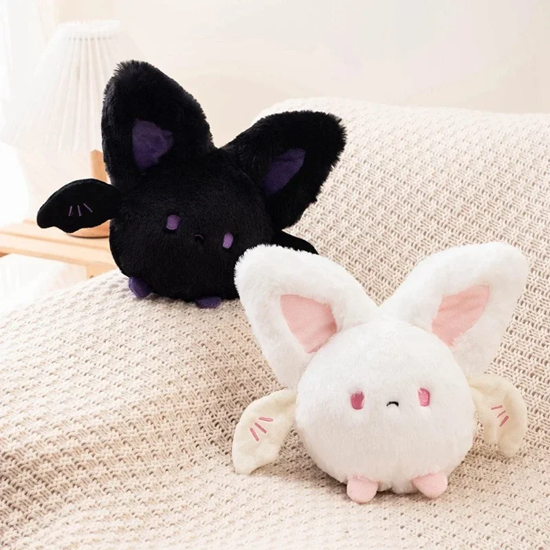 20cm Kawaii Plump Bats Plush Toys Stuffed Animal White Black Bat Soft Doll Cute Hallowmas Gift