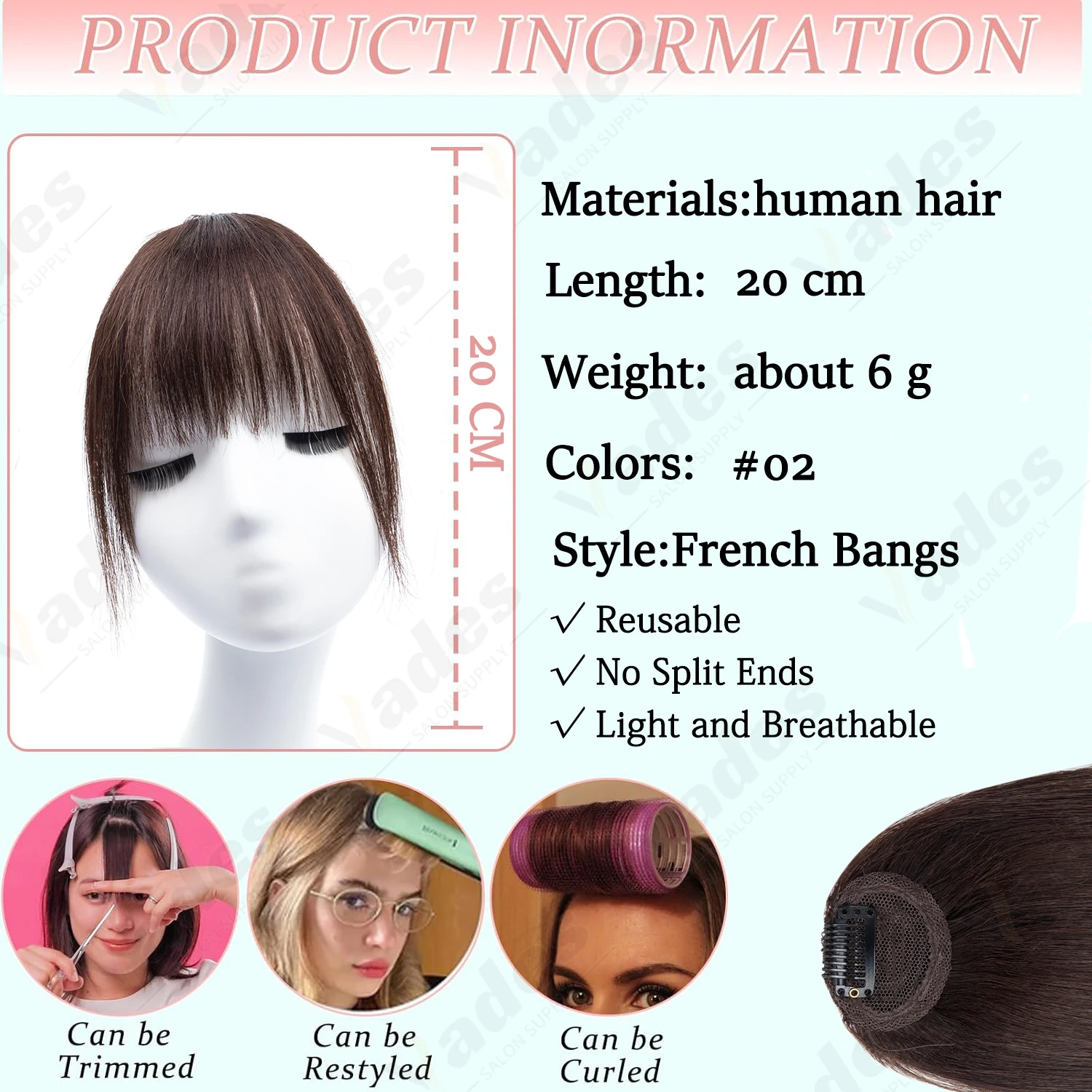 Thumbnail 3 - #9 Ranked Air Bangs Hair Pieces Picks in 2026