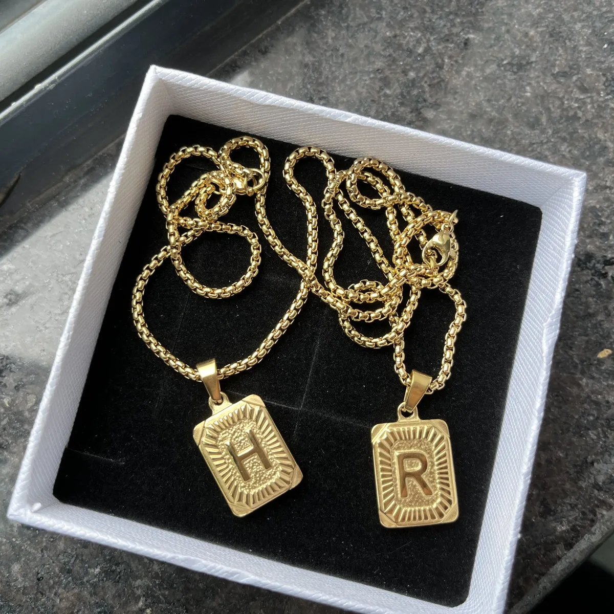 DUOYING Custom Initial Letter Necklace A-Z Pendant With Corn Chain Personalized Hip Hop Stainless Stainless Jewelry For Gift