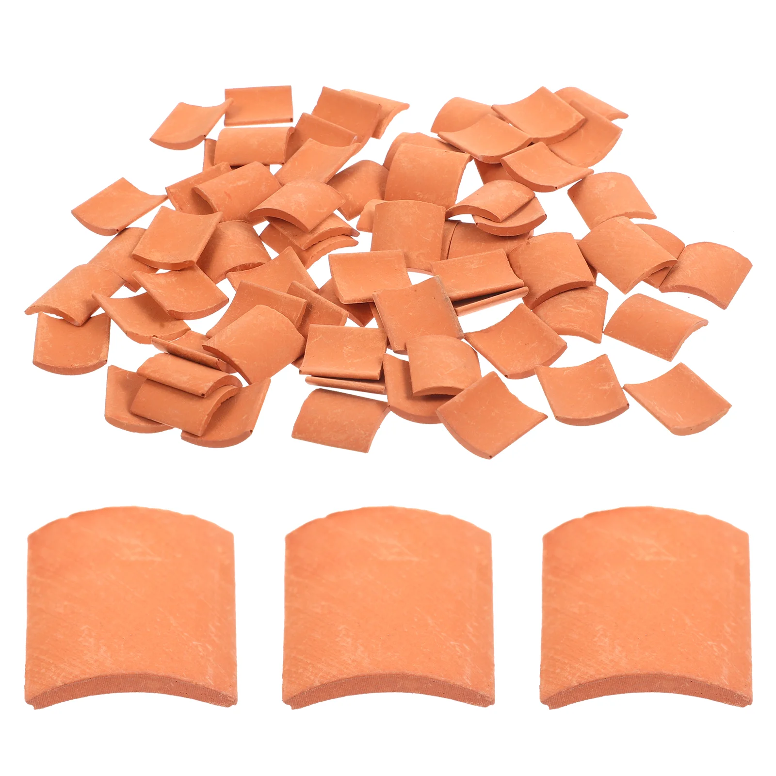 80 Pcs Models Sand Table Architectural Decoration Mini Roof Tiles House Props Miniature Clay Child