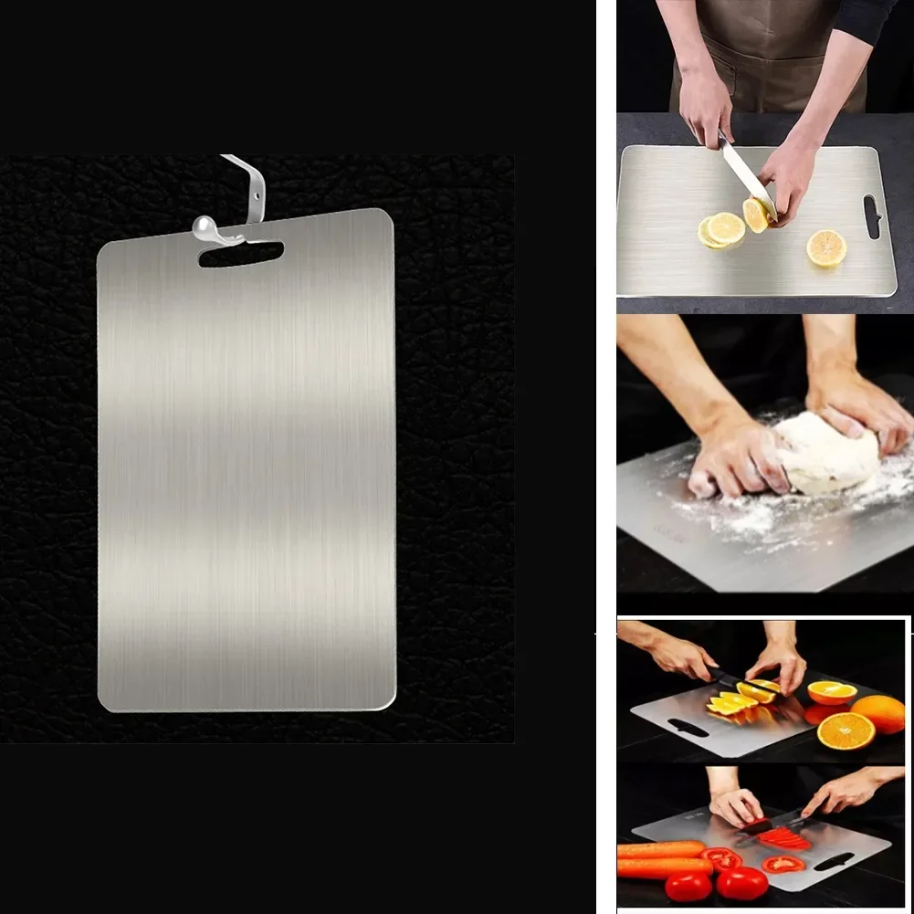 

Chopping Board 304 Stainless Steel Heavy Duty Cutting Board Multi-Function For Cutting Raw Meat Fish Fruit Kitchen Accessories