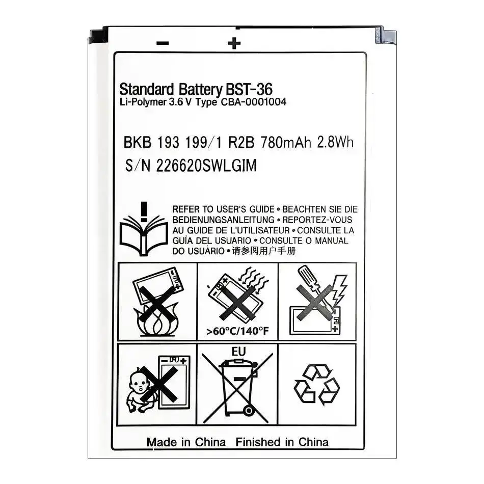 Battery For Sony Ericsson BST-33 BST-38 BST-37 BST-36 BST-39