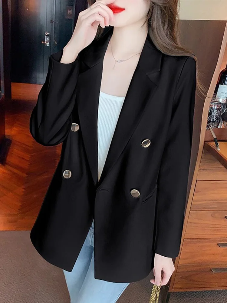 معطف نسائي من Blazer Mujer بخيط عموم هوت مائل أكاديمي متوهج لحفلات الزفاف جو قابل للطي شمبانيا عالي الجودة