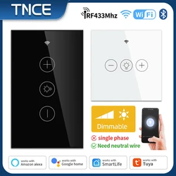 TNCE Tuya Wifi EU/US Smart Dimmer Switch Light Bezprzewodowy przełącznik ścienny Zdalny kontroler APP Sterowanie głosowe z Google Home Alexa