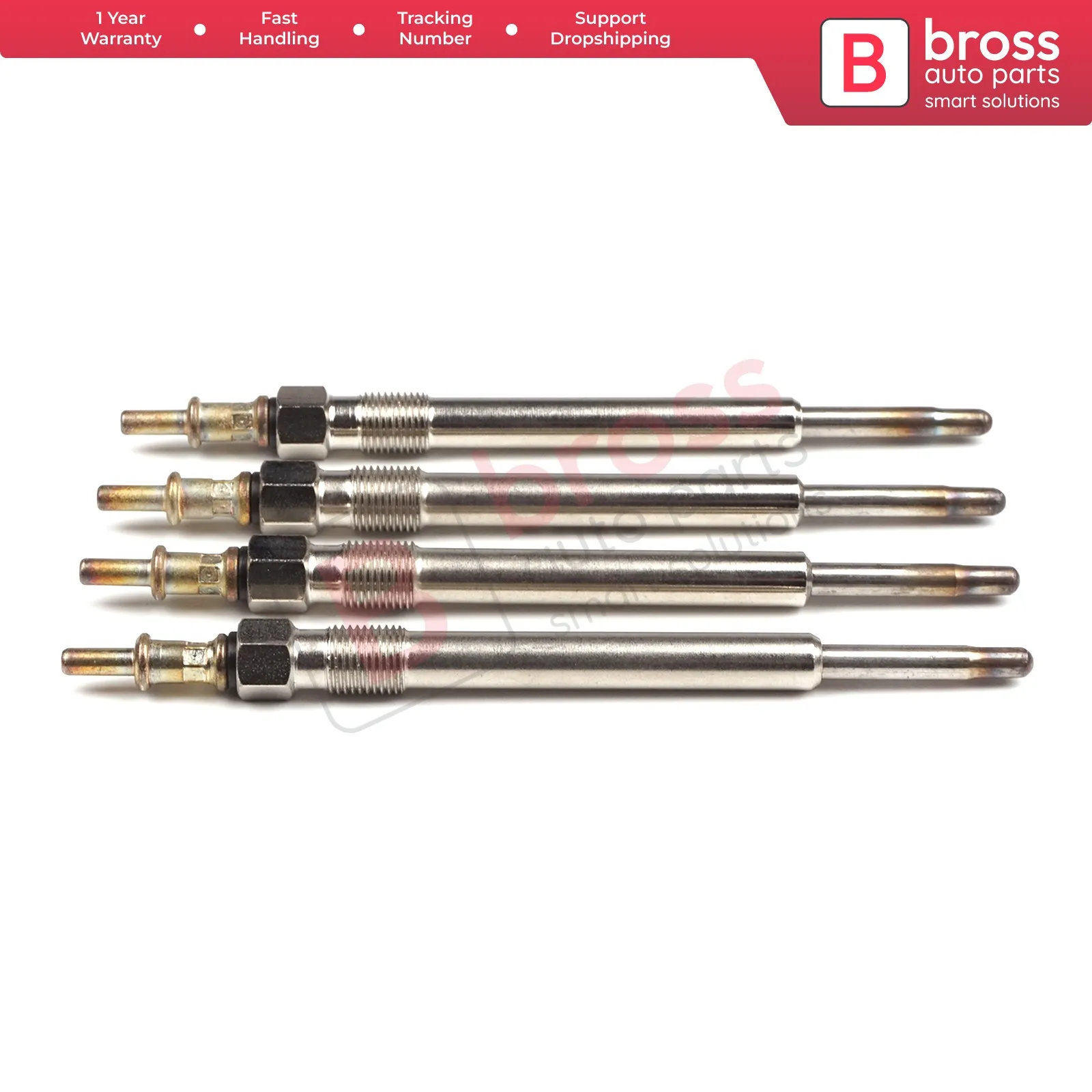 Bross Auto Parts  BGP64-1 4 Pcs Heater Glow Plugs GX2133, 0100266005 for Mercedes 30 CDi AMG Fast Shipment Ship From Turkey