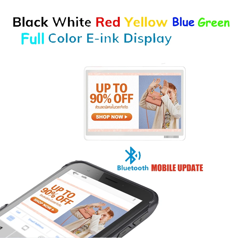 

Full Colors Mobile App Update Digital Tag Eink Epaper BLE Digital E ink Price Tag ESL Electronic Shelf Label for Retail