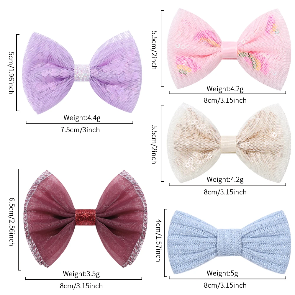 2Pcs Fashion Sequin Hairpin Girl Kids Bow Glitter Hairclip Colorful Bowknot Hairgripe Baby Child Hair Accessories Wholesale Gift