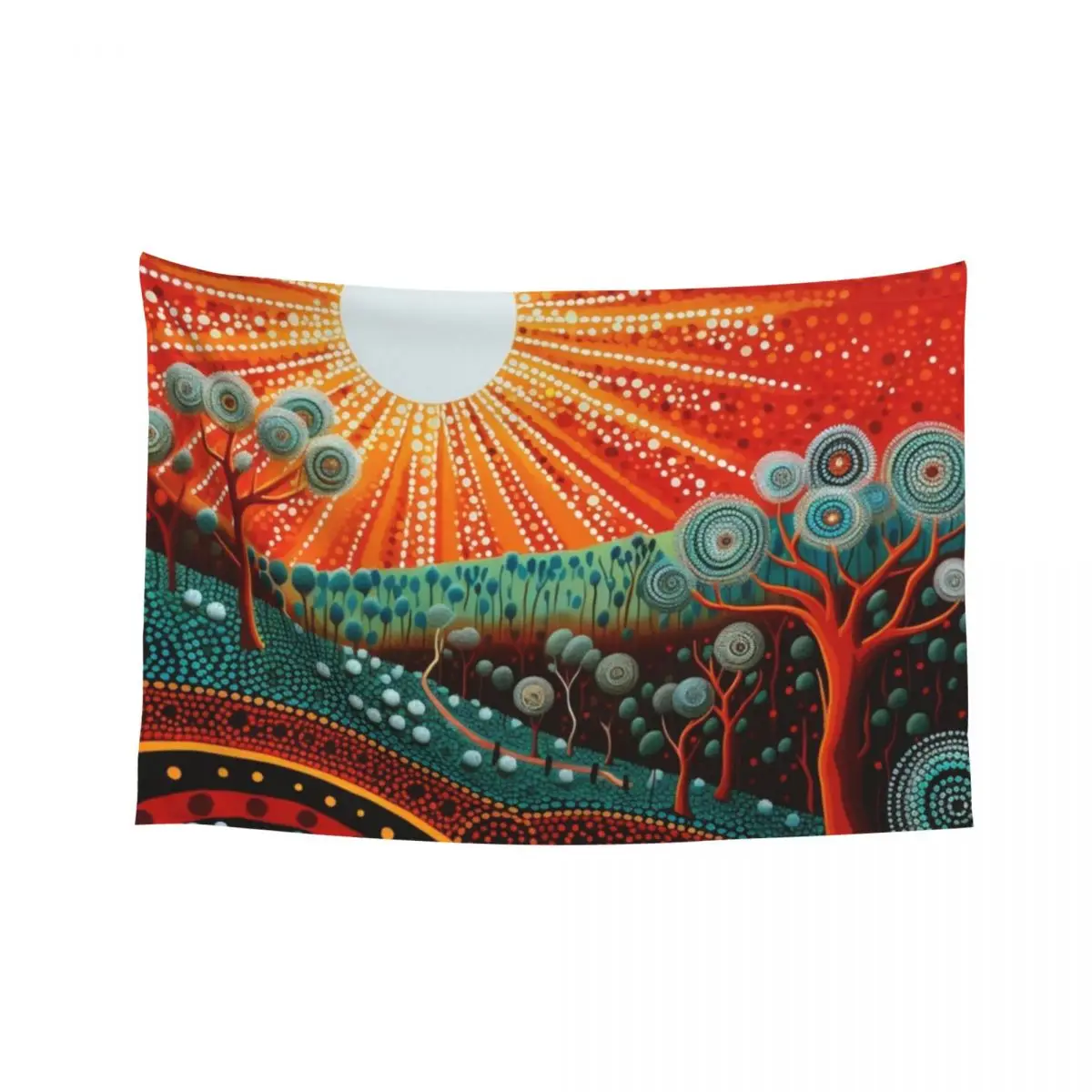 

Aboriginal Authentic Art - Sunrays Tapestry Room Decorations Aesthetics Wall Decoration Tapestry