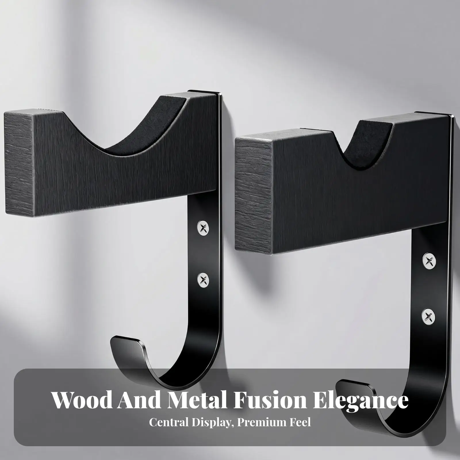 2 Pieces Baseball Rack Wall Mount Curved Cradle Athletic Gears Wall Mount