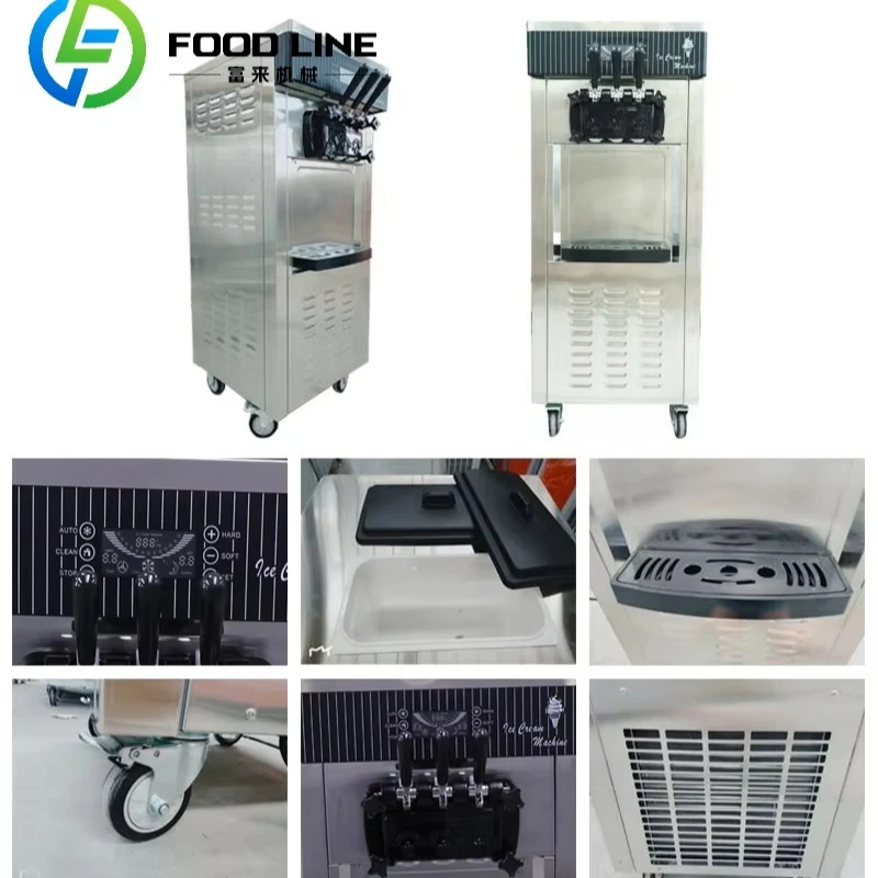 ماكينة صنع الآيس كريم ذات 3 نكهات، ماكينة صنع آيس كريم الزبادي، ماكينة صنع الآيس كريم التجارية الناعمة بسعر الأعمال #5