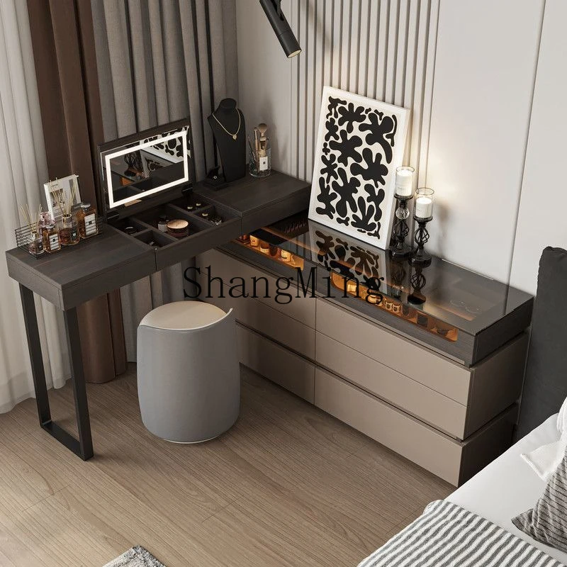 

SM minimalist dresser chest integrated modern light luxury high-end bedroom end of bed flip cover makeup table