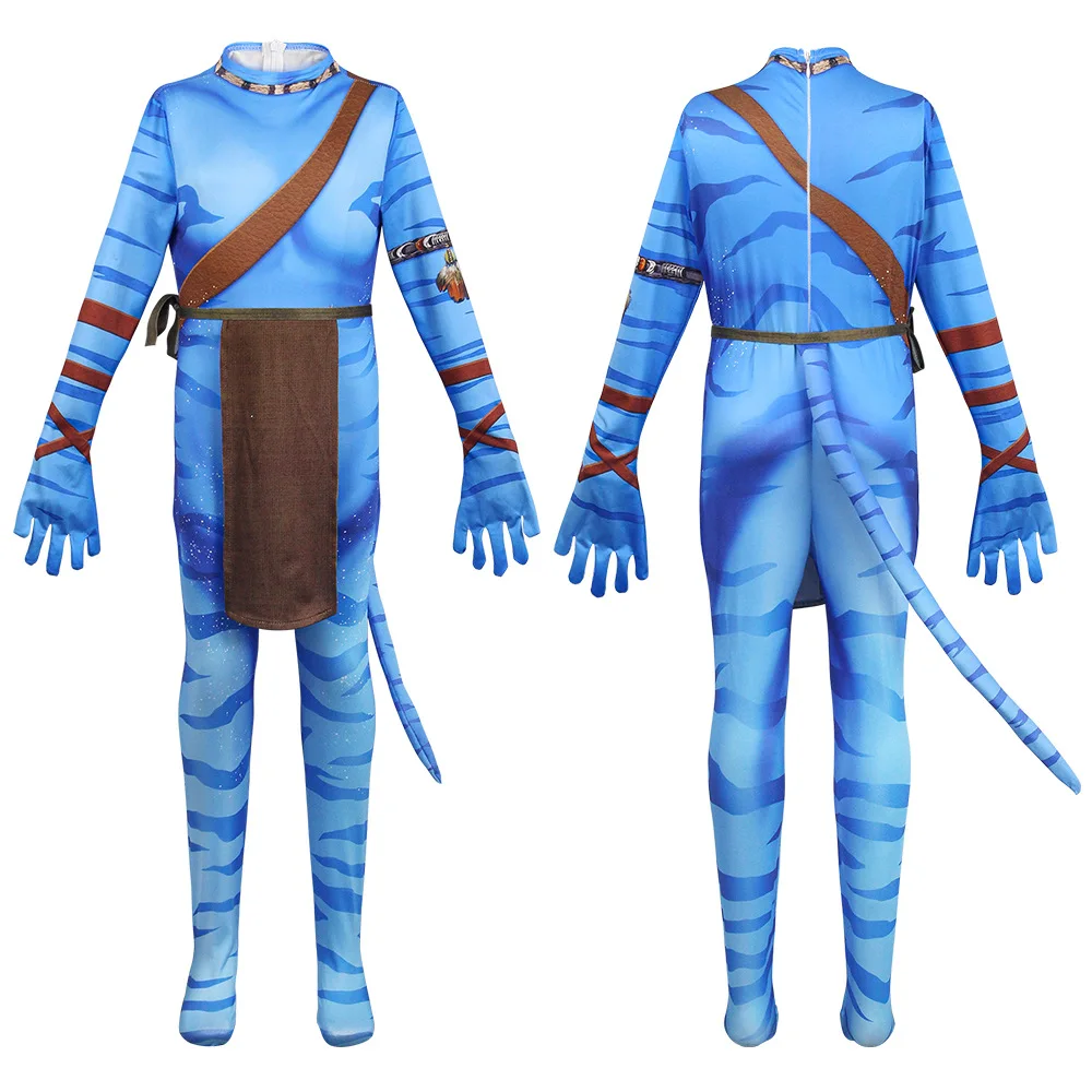 Avatar Costume for Kids Cosplay Alien Children Boy and Girl Avatar The Way of Water Christmas Halloween and Masquerade Party