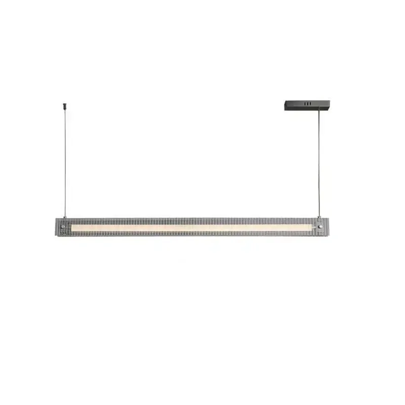 

Designer light luxury restaurant glass strip chandelier simple Italian model room exhibition hall office word Nordic lamp