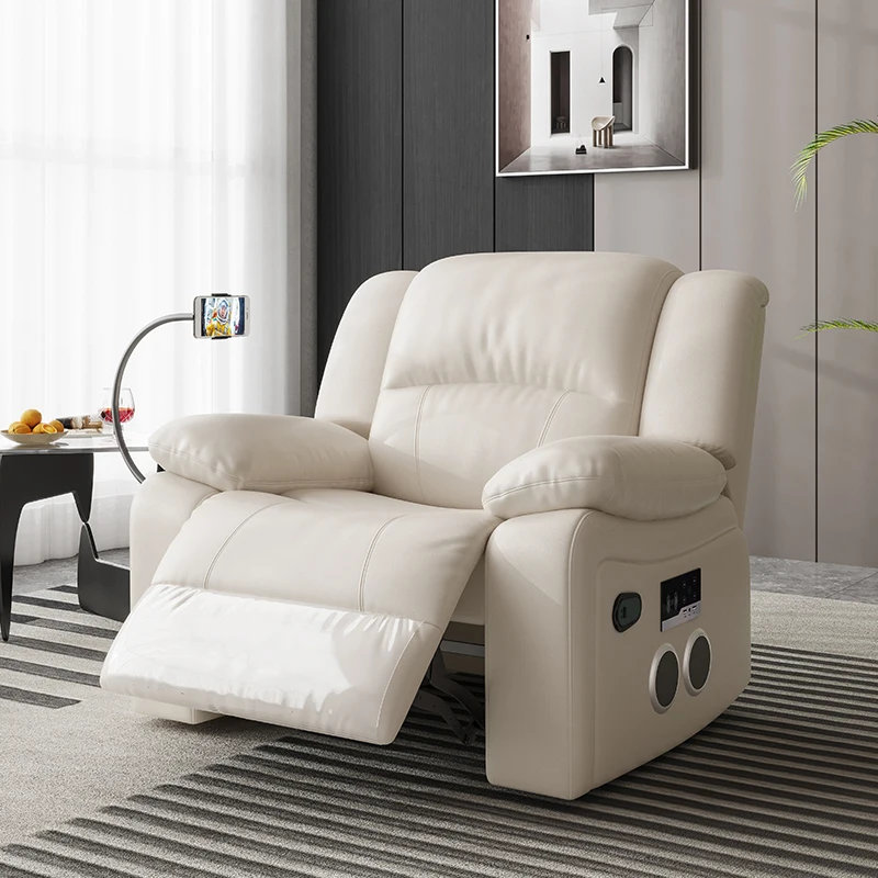 

First-class space electric cabin leather sofa living room first layer cowhide modern simple single lazy leisure massage chair