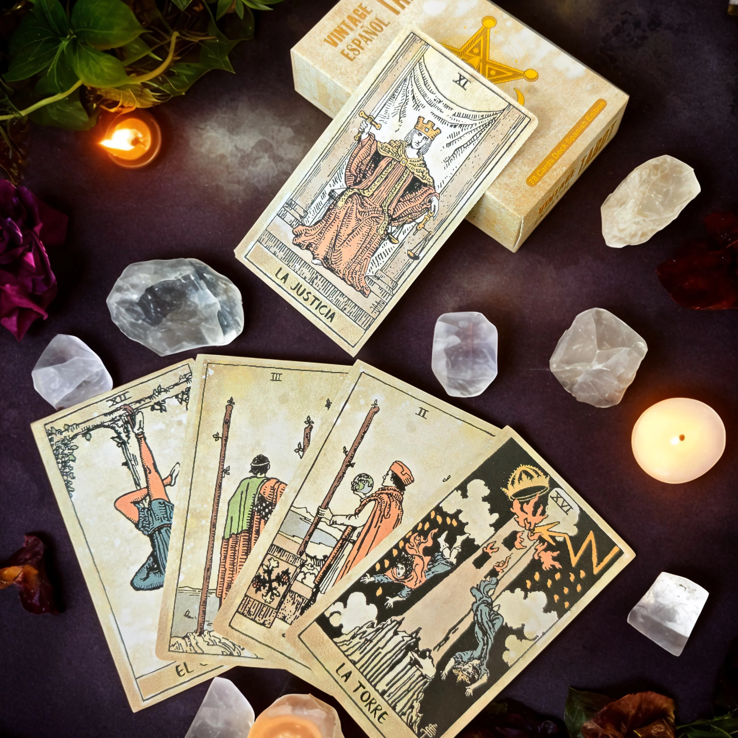 

78 карт Таро, испанская винтажная колода Таро, испанское издание, подходит для начинающих, любителей, в качестве подарка на день рождения и для вечеринок.