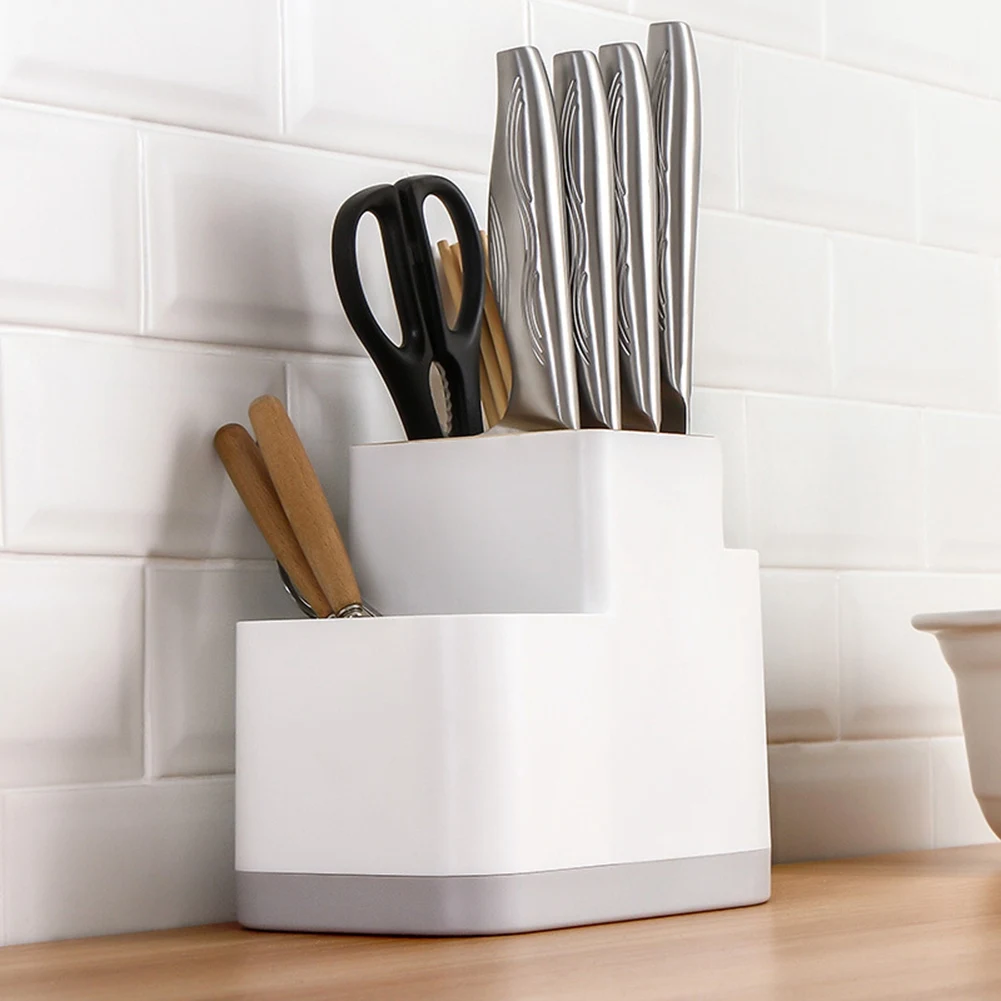 

ABKS-Multifunction Cutlery Drainer And Organizer Knife Holder Kitchen Utensils Holder Caddy For Countertop Chopsticks Spoon