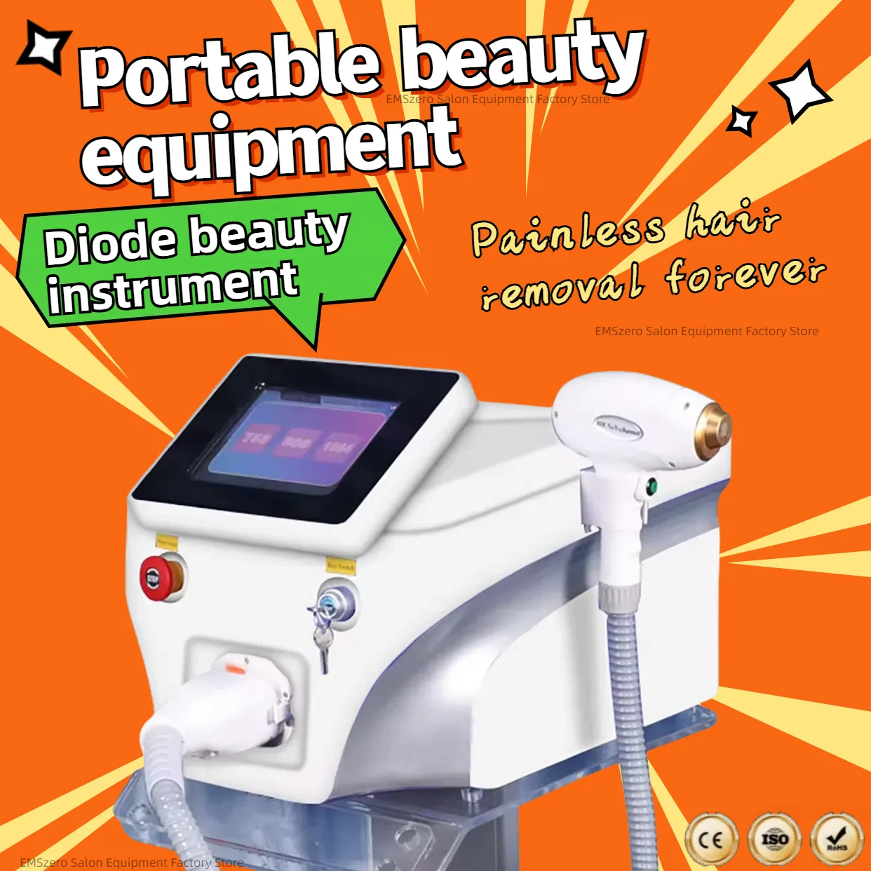 

3000W 808nm Diode Laser 3 Wavelengths Hair Removal Machine Cooling Head Painless Laser Epilator Face Body Hair Removal